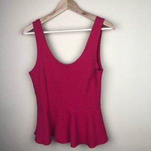 Ganni Anthropologie pink peplum top